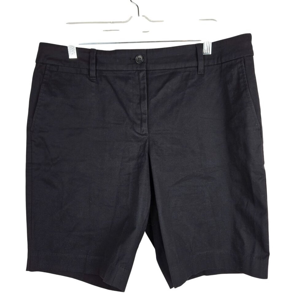 Talbots Womens Black Perfect Shorts‎ 9.5" Inseam 14P Cotton Blend Classic Preppy